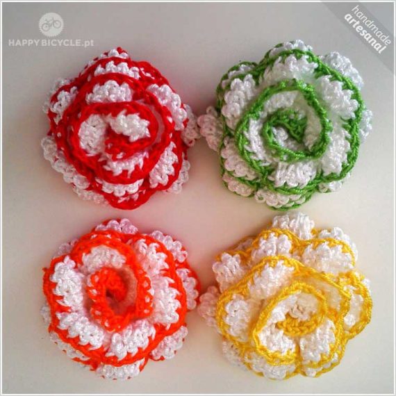 Flores coloridas Crochet