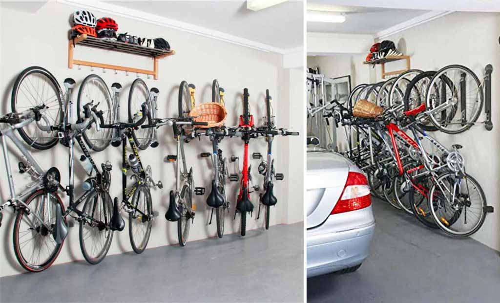 Instalação de suportes para várias bicicletas
