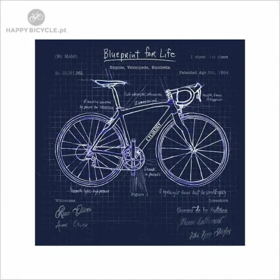 blueprint cyclology bicycle t-shirt