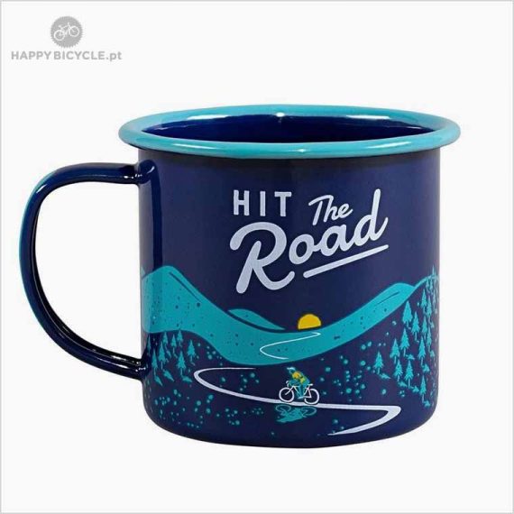 enamel mug "hit the road"